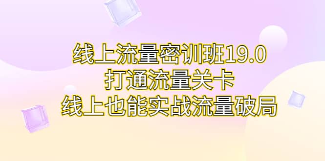 线上流量密训班19.0，打通流量关卡，线上也能实战流量破局-紫爵资源库