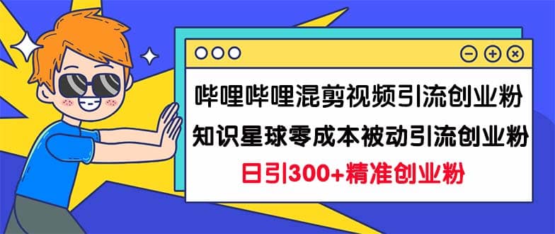 哔哩哔哩混剪视频引流创业粉 知识星球零成本被动引流创业粉-紫爵资源库