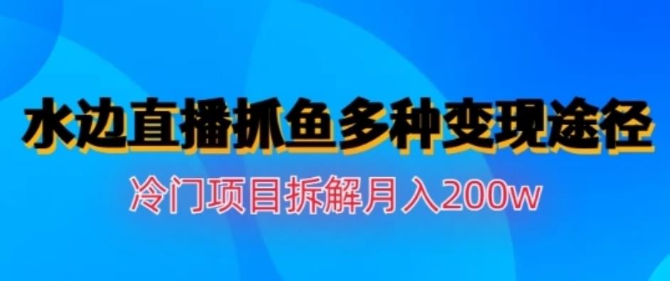 水边直播抓鱼，多种变现途径冷门项目，月入200w拆解【揭秘】-紫爵资源库