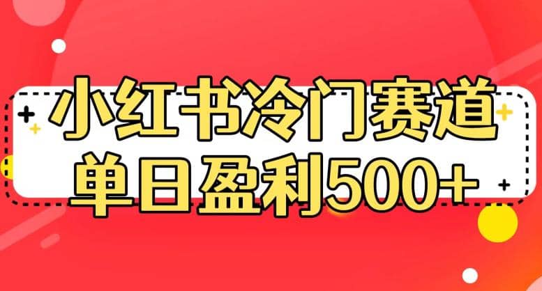 小红书冷门赛道，单日盈利500 【揭秘】-紫爵资源库