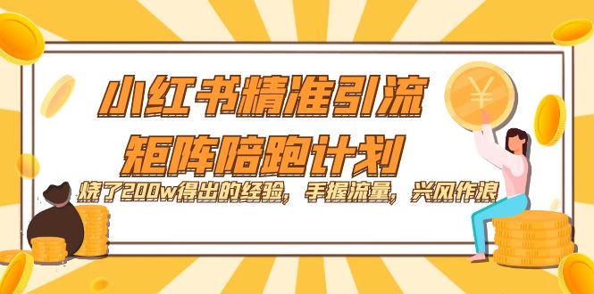 小红书精准引流·矩阵陪跑计划：烧了200w得出的经验，手握流量，兴风作浪！-紫爵资源库