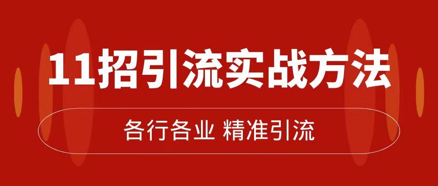 精准引流术：11招引流实战方法，让你私域流量加到爆（11节课完整版）-紫爵资源库