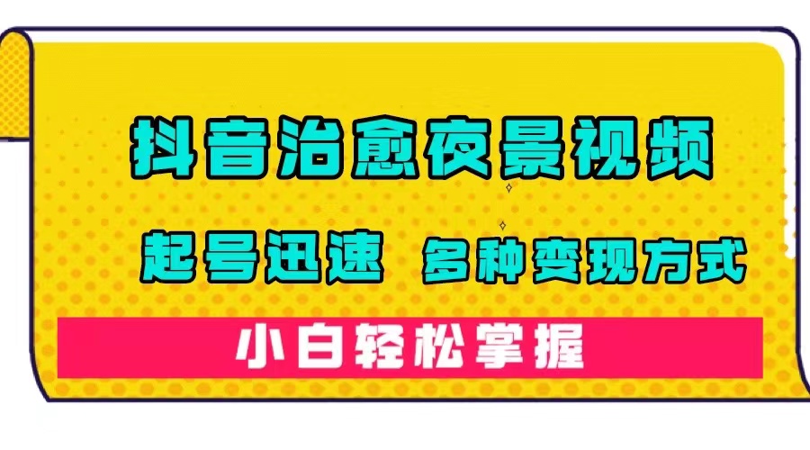 抖音治愈系夜景视频，起号迅速，多种变现方式，小白轻松掌握（附120G素材）-紫爵资源库