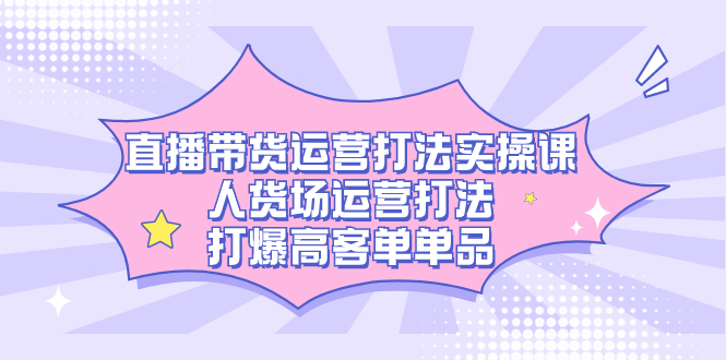 直播带货运营打法实操课，人货场运营打法，打爆高客单单品-紫爵资源库