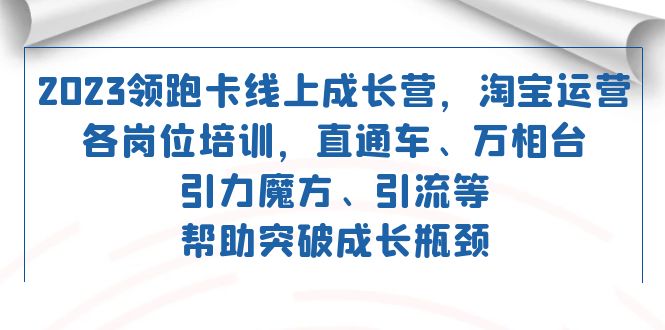 2023领跑·卡 线上成长营 淘宝运营各岗位培训 直通车 万相台 引力魔方 引流-紫爵资源库