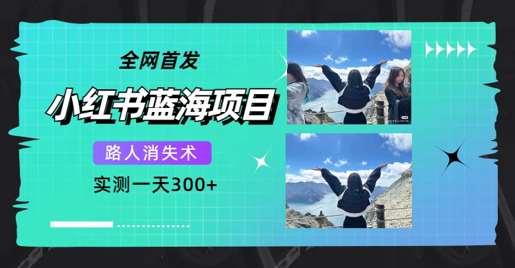 全网首发，小红书蓝海项目，路人消失术，实测一天300 （教程 工具）-紫爵资源库