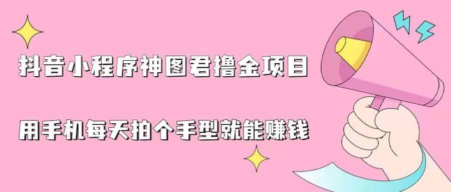 抖音小程序神图君撸金项目，用手机每天拍个手型挂载一下小程序就能赚钱-紫爵资源库