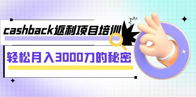 cashback返利项目培训：轻松月入3000刀的秘密（8节课）-紫爵资源库