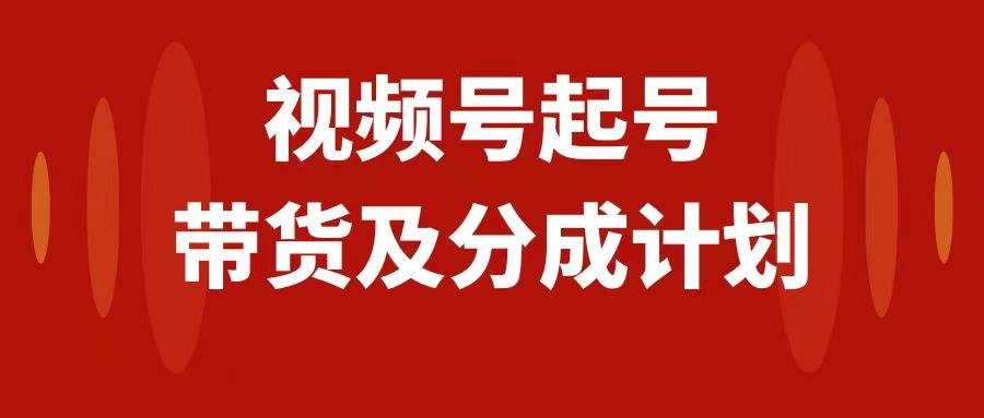 视频号快速起号，分成计划及带货，0-1起盘、运营、变现玩法，日入1000-紫爵资源库