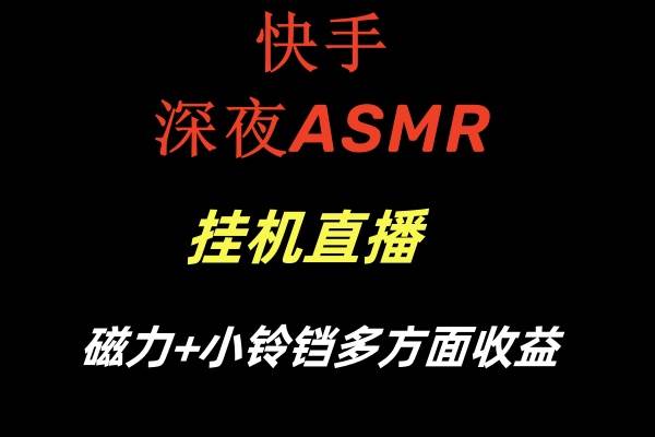 快手深夜ASMR挂机直播磁力 小铃铛多方面收益-紫爵资源库