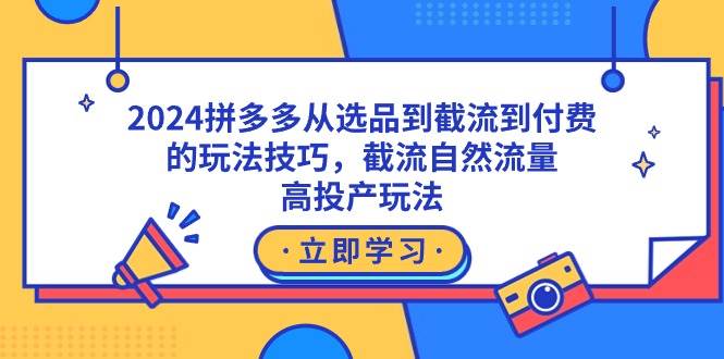 2024拼多多从选品到截流到付费的玩法技巧，截流自然流量玩法，高投产玩法-紫爵资源库