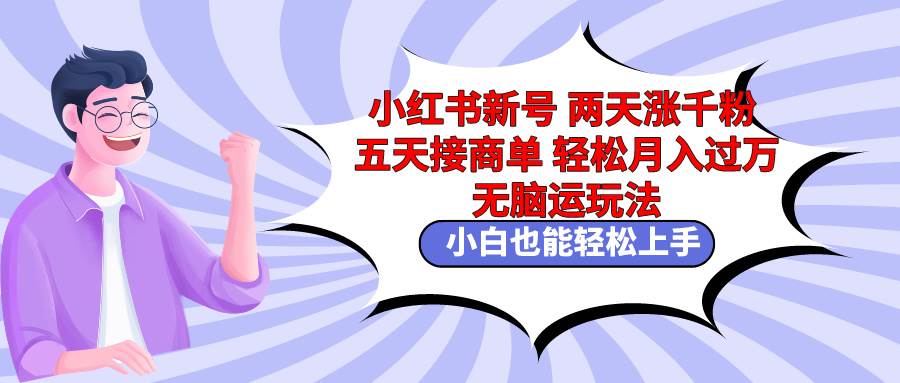 小红书新号两天涨千粉五天接商单轻松月入过万 无脑搬运玩法 小白也能轻…-紫爵资源库