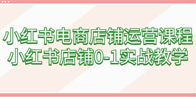 小红书电商店铺运营课程，小红书店铺0-1实战教学（60节课）-紫爵资源库