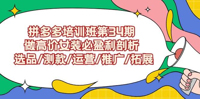 拼多多培训班第34期：做高价女装必盈利剖析 选品/测款/运营/推广/拓展-紫爵资源库