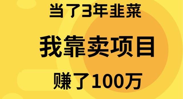 当了3年韭菜，我靠卖项目赚了100万-紫爵资源库