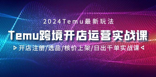 2024Temu跨境开店运营实战课，开店注册/选品/核价上架/日出千单实战课-紫爵资源库