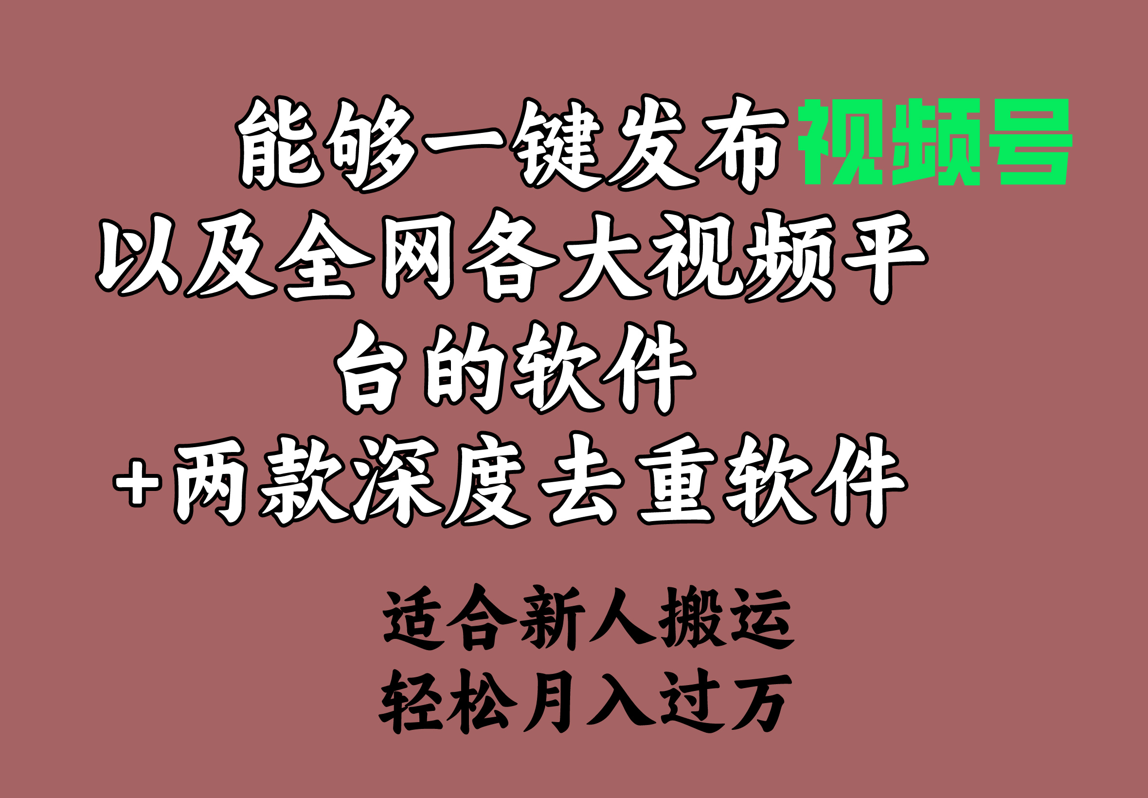 能够一键发布视频号以及全网各大视频平台的软件+两款深度去重软件 适合…-紫爵资源库