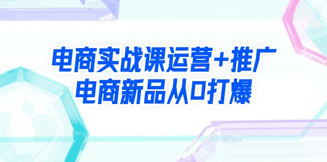 电商实战课运营+推广，电商新品从0打爆-紫爵资源库