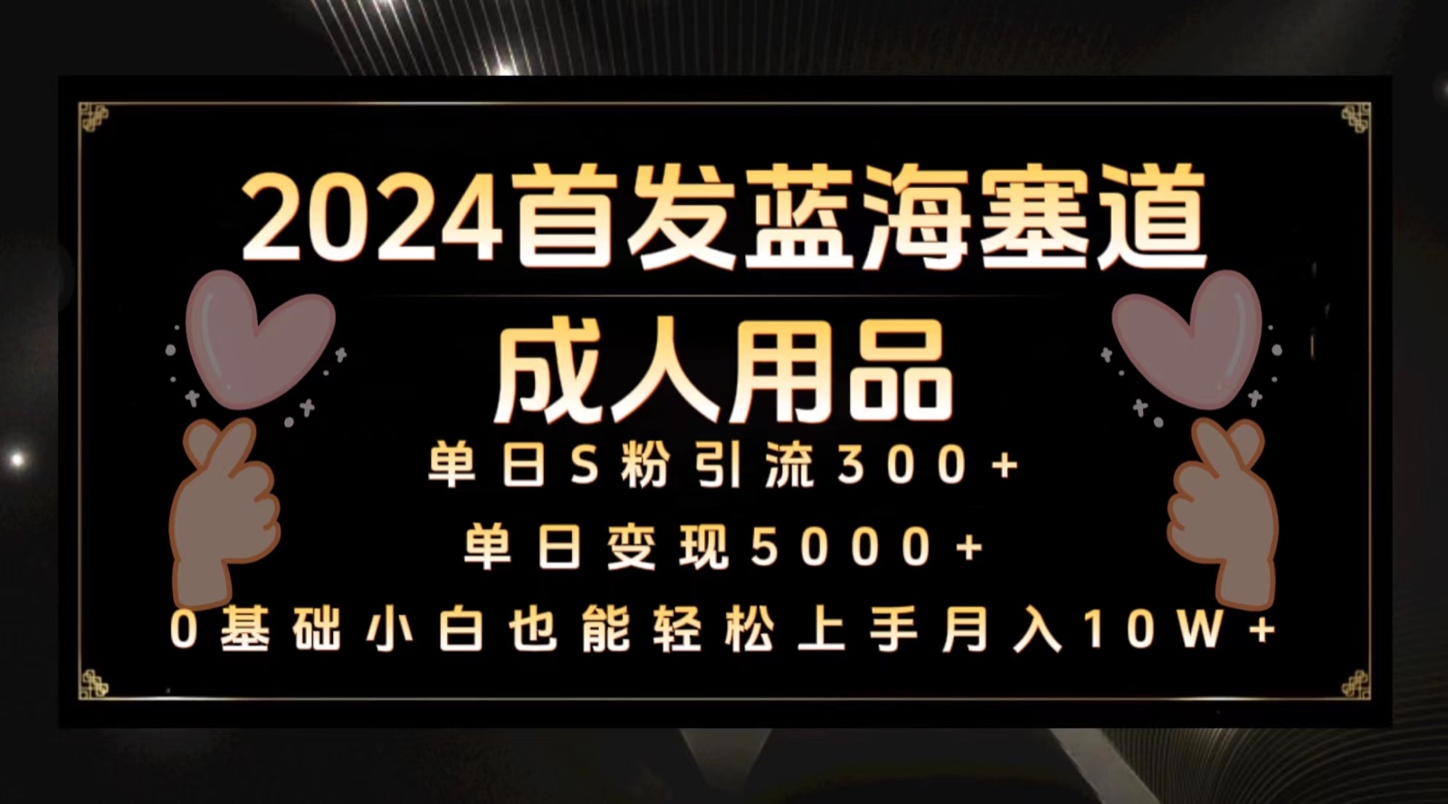 2024首发蓝海塞道成人用品，月入10W+保姆教程-紫爵资源库