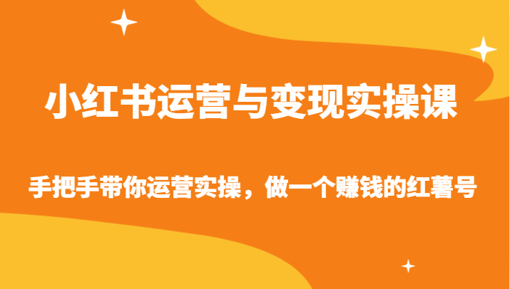 小红书运营与变现实操课-手把手带你运营实操，做一个赚钱的红薯号-紫爵资源库