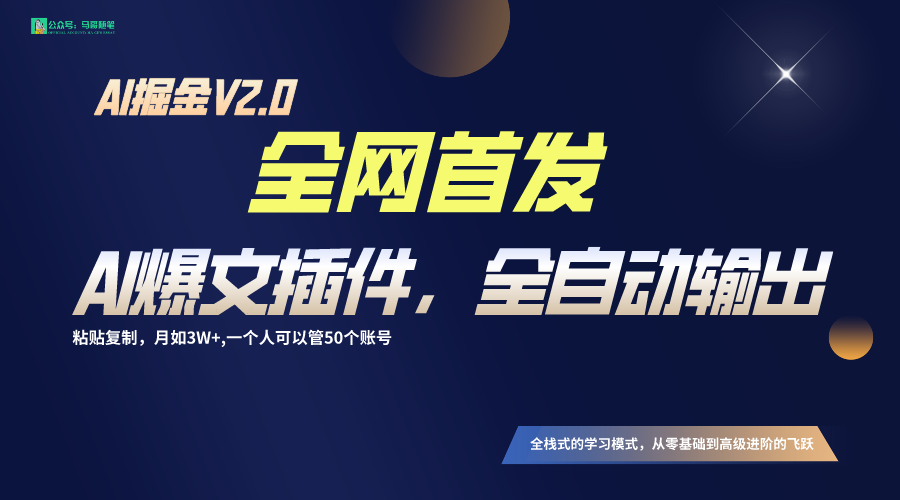 全网首发！通过一个插件让AI全自动输出爆文，粘贴复制矩阵操作，月入3W+-紫爵资源库