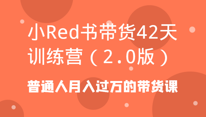 小Red书带货42天训练营（2.0版）普通人月入过万的带货课-紫爵资源库