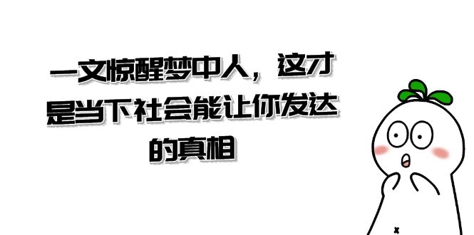 某公众号付费文章《一文惊醒梦中人，这才是当下社会能让你发达的真相》-紫爵资源库