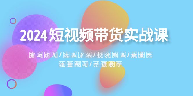 2024短视频带货实战课：赛道规划·选品方法·投流测品·放量玩法·流量规划-紫爵资源库