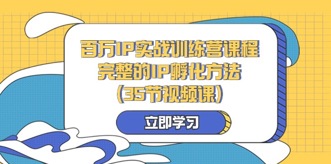 百万IP实战训练营课程，完整的IP孵化方法（35节视频课）-紫爵资源库