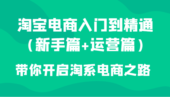 淘宝电商入门到精通（新手篇+运营篇）带你开启淘系电商之路-紫爵资源库