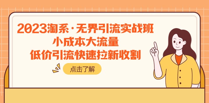 2023淘系·无界引流实战班：小成本大流量，低价引流快速拉新收割-紫爵资源库