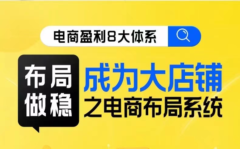 八大体系布局篇·布局做稳，成为大店的电商布局线上课-紫爵资源库