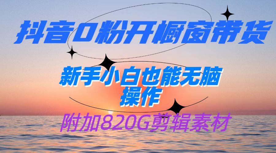 抖音0粉开橱窗带货，日入500+，新手小白也能无脑操作【附加820G剪辑资料】-紫爵资源库