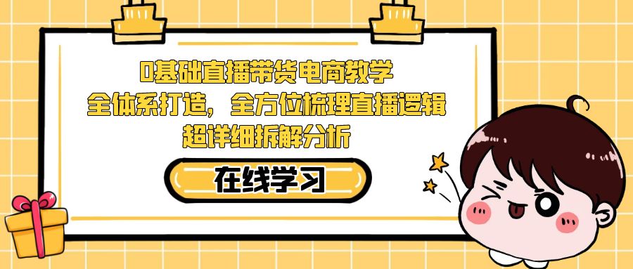 0基础直播带货电商教学：全体系打造，全方位梳理直播逻辑，超详细拆解分析-紫爵资源库