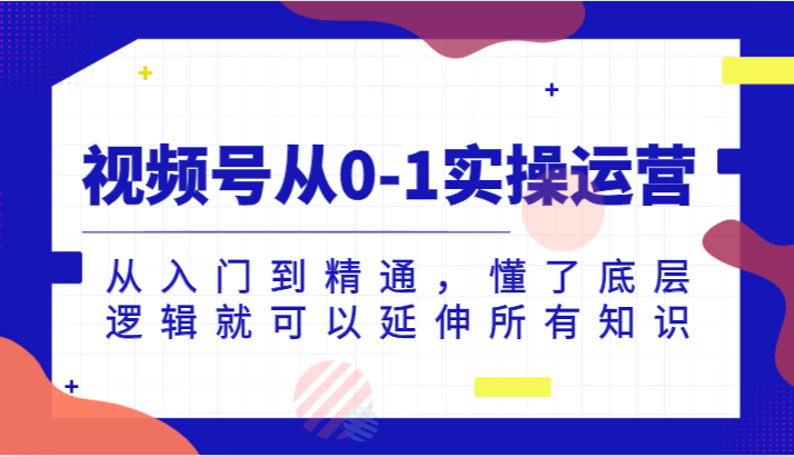 视频号从0-1实操运营，从入门到精通，懂了底层逻辑就可以延伸所有知识-紫爵资源库