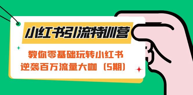 小红书引流特训营-第5期：教你零基础玩转小红书，逆袭百万流量大咖-紫爵资源库