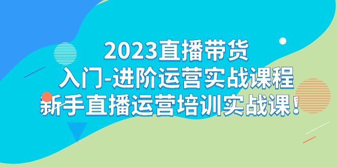 2023直播带货入门-进阶运营实战课程：新手直播运营培训实战课-紫爵资源库