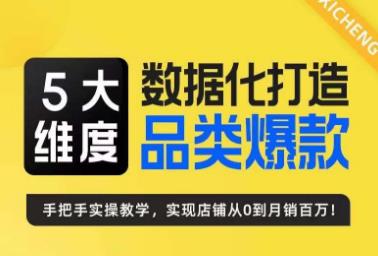 5大维度，数据化打造电商品类爆款特训营，一套高效运营爆款方法论-紫爵资源库