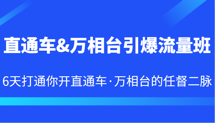 直通车&万相台引爆流量班 6天打通你开直通车·万相台的任督二脉-紫爵资源库