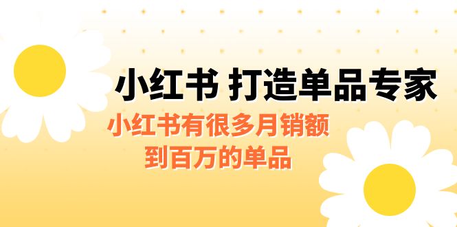 [小红书]某公众号付费文章《小红书 打造单品专家》小红书有很多月销额到百万的单品-紫爵资源库