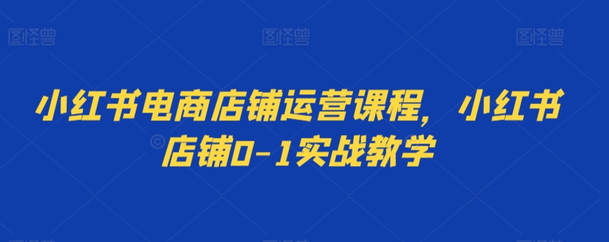 小红书电商店铺运营课程，小红书店铺0-1实战教学-紫爵资源库