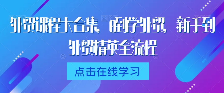 外贸课程大合集，0到1学外贸，新手到外贸精英全流程-紫爵资源库