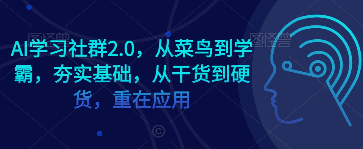 AI学习社群2.0，从菜鸟到学霸，夯实基础，从干货到硬货，重在应用-紫爵资源库