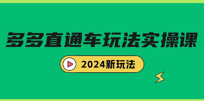 多多直通车玩法实战课，2024新玩法-紫爵资源库