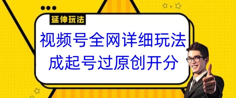 视频号全网最详细玩法，起号过原创开分成，单号日入300+-紫爵资源库