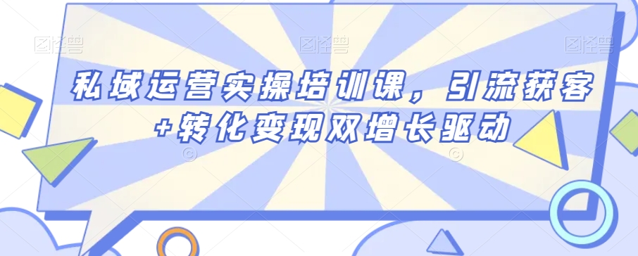 私域运营实操培训课，引流获客+转化变现双增长驱动-紫爵资源库