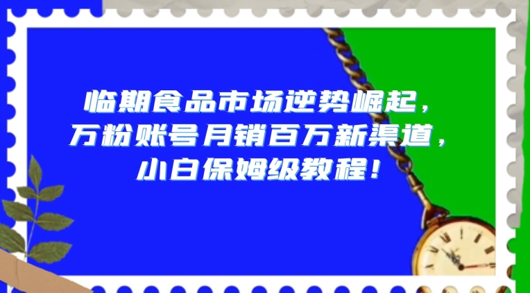 临期食品市场逆势崛起，万粉账号月销百万新渠道，小白保姆级教程【揭秘】-紫爵资源库