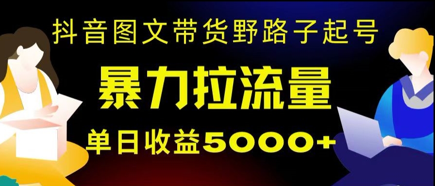 抖音图文带货暴力起号，单日收益5000+，野路子玩法，简单易上手，一部手机即可【揭秘】-紫爵资源库