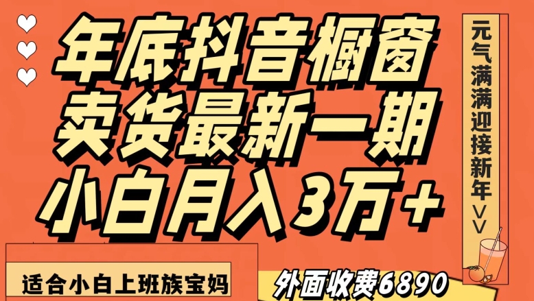 外面收费6890元年底抖音橱窗卖货最新一期，小白月入3万，适合小白上班族宝妈【揭秘】-紫爵资源库