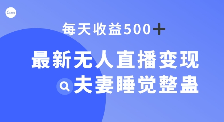 最新无人直播变现，夫妻睡觉整蛊，每天躺赚500+【揭秘】-紫爵资源库